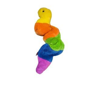 TY Beanie Buddy Inch Rainbow Worm Plush 1999 14" Vintage Colorful